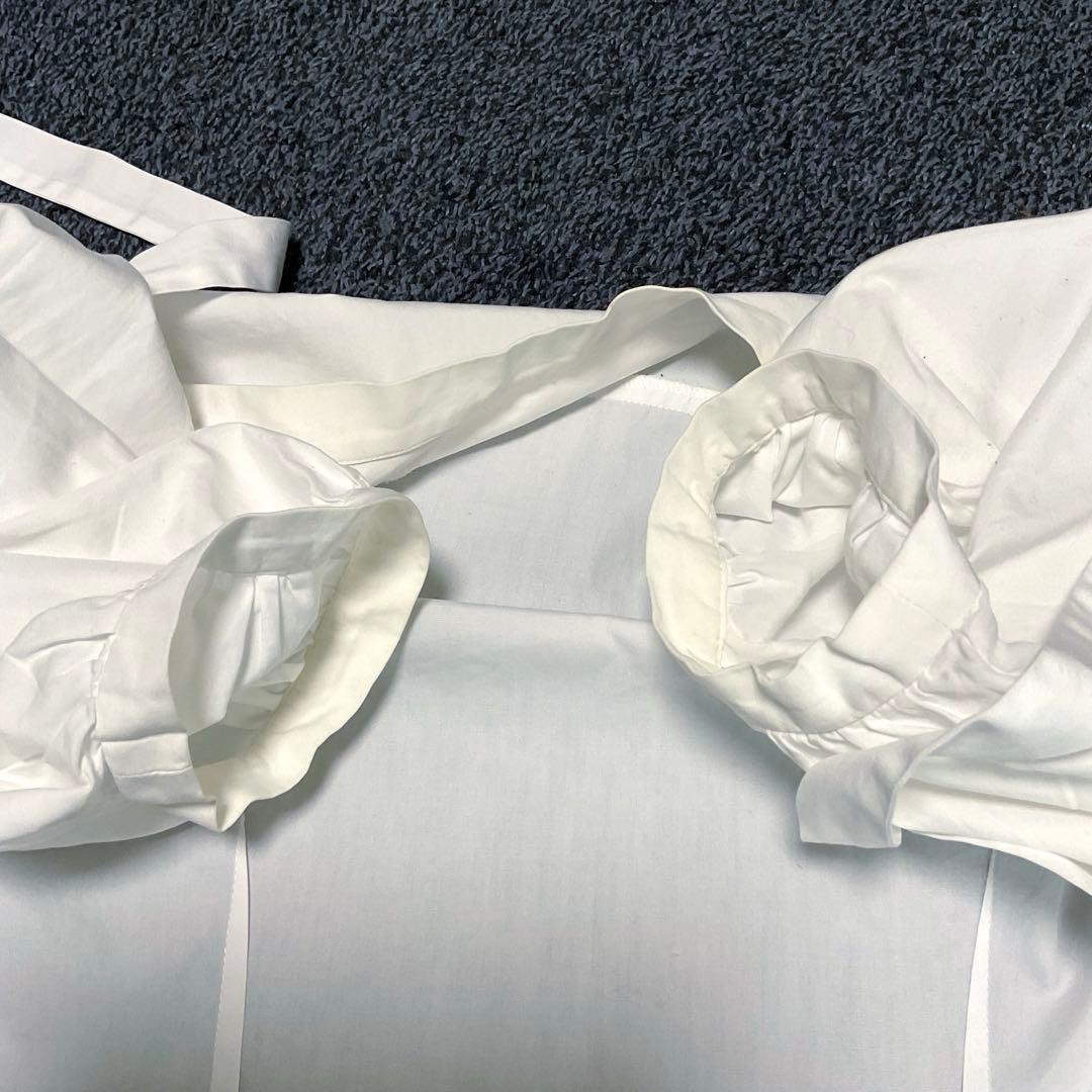 COMME des GARCONS パフスリーブリボンタイ半袖シャツ