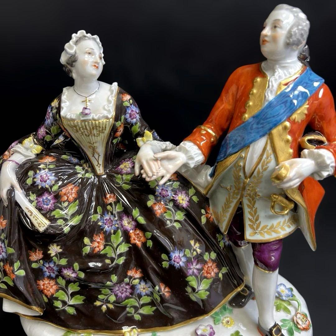 マイセン　フィギュリン　アウグストⅢ世とマリア　東Y8-0130☆2Fトトコニ