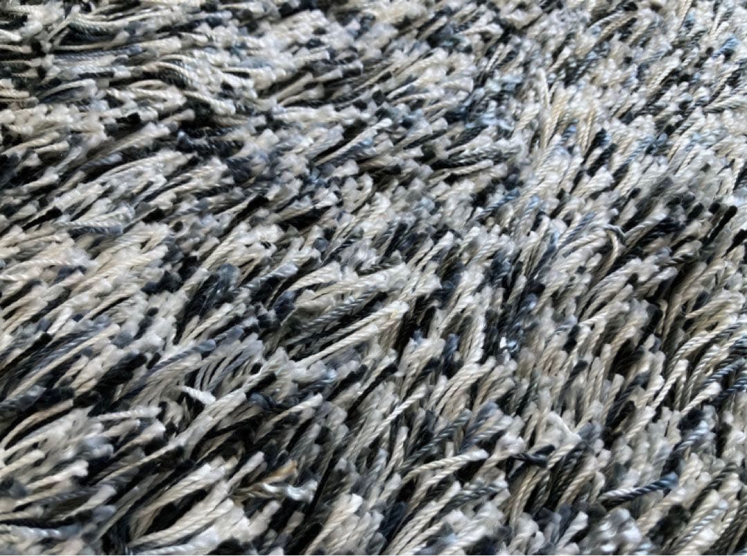 絨毯 カーペット　ラグマット シャギーラグ ホワイト　スカイブルー140x190