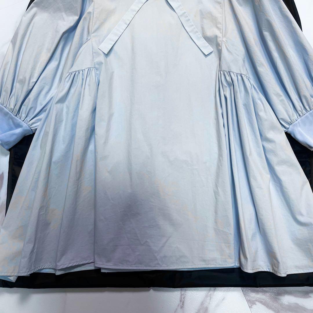 23SS✨yori サイドギャザーパフブラウス リボン パフスリーブ 近年モデル