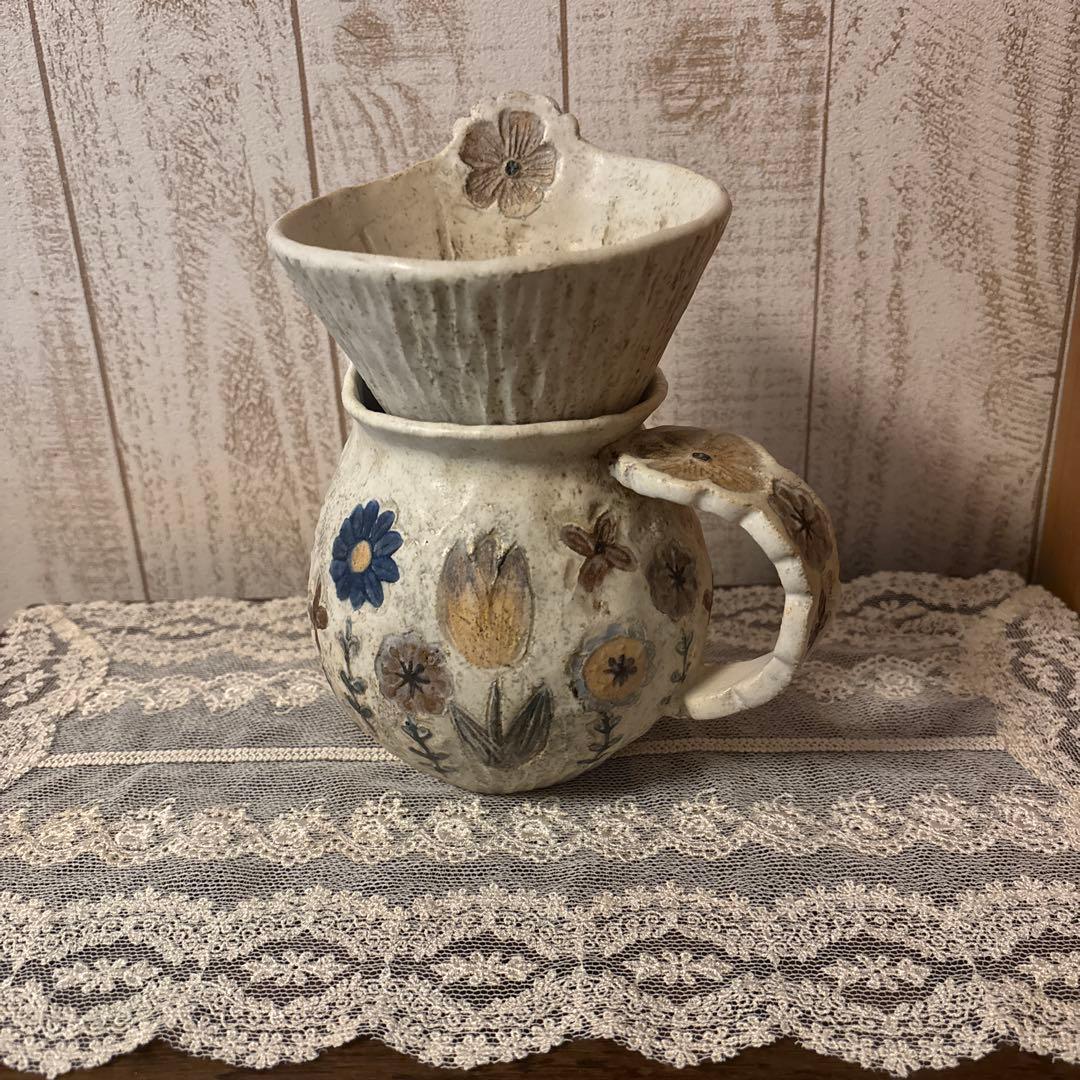 本田あつみ　ワイルドフラワー　コーヒードリッパー　ポット