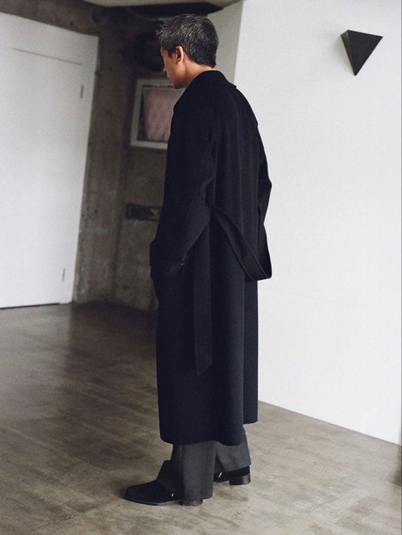 【新作・新品・未使用】LIDNM ロングコートウール ネイビー コート