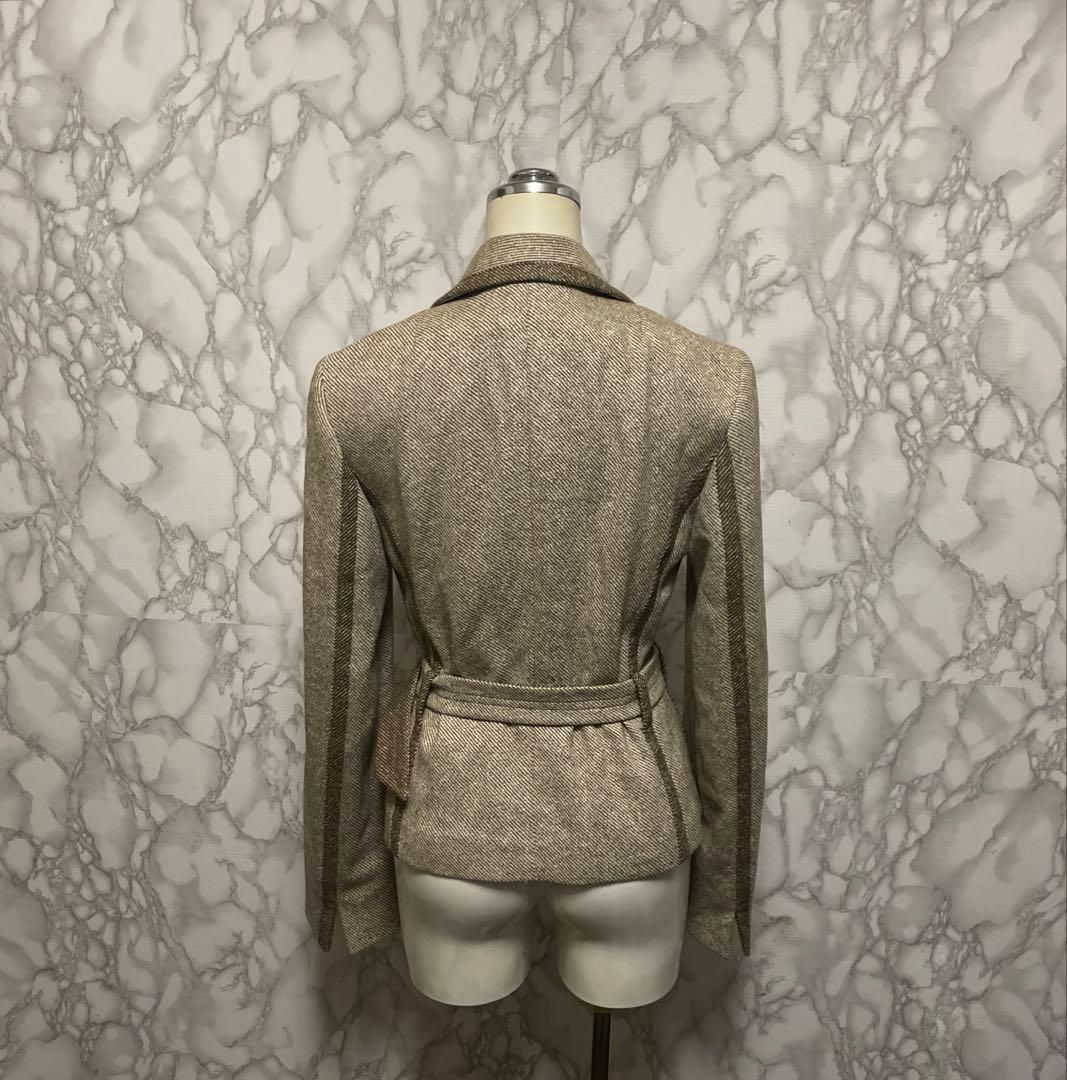 美品　AKRIS 良デザインジャケット　2way ウール　シルク　スイス製