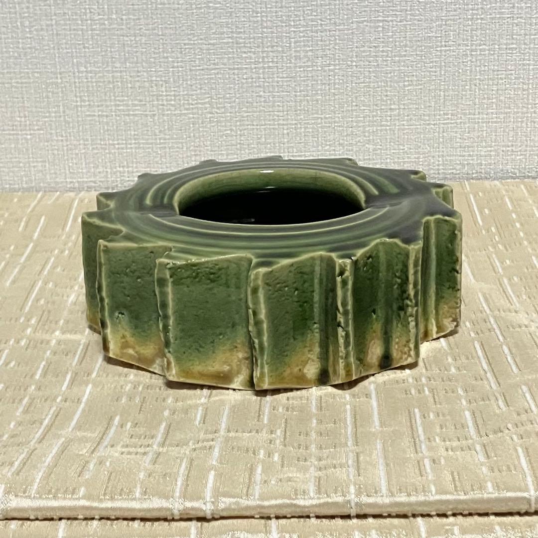 織部焼　灰皿　置物　歯車　非売品