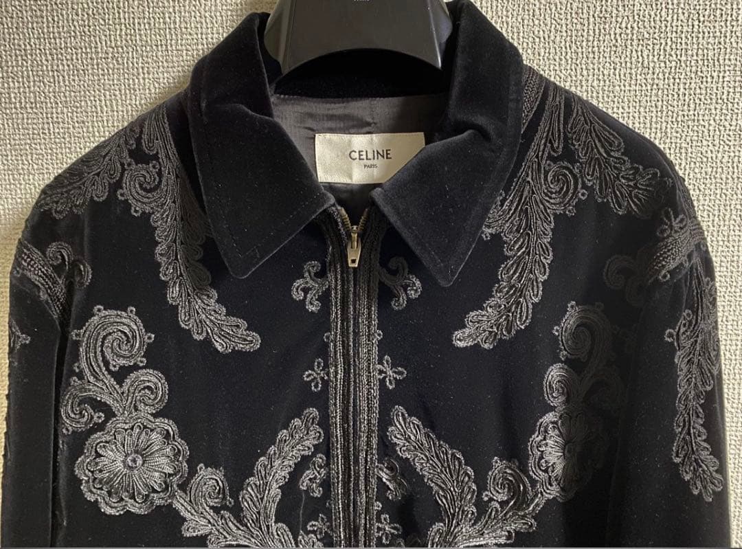 セリーヌ 20aw 刺繍ブルゾン　celine エディスリマン　ベロアジャケット