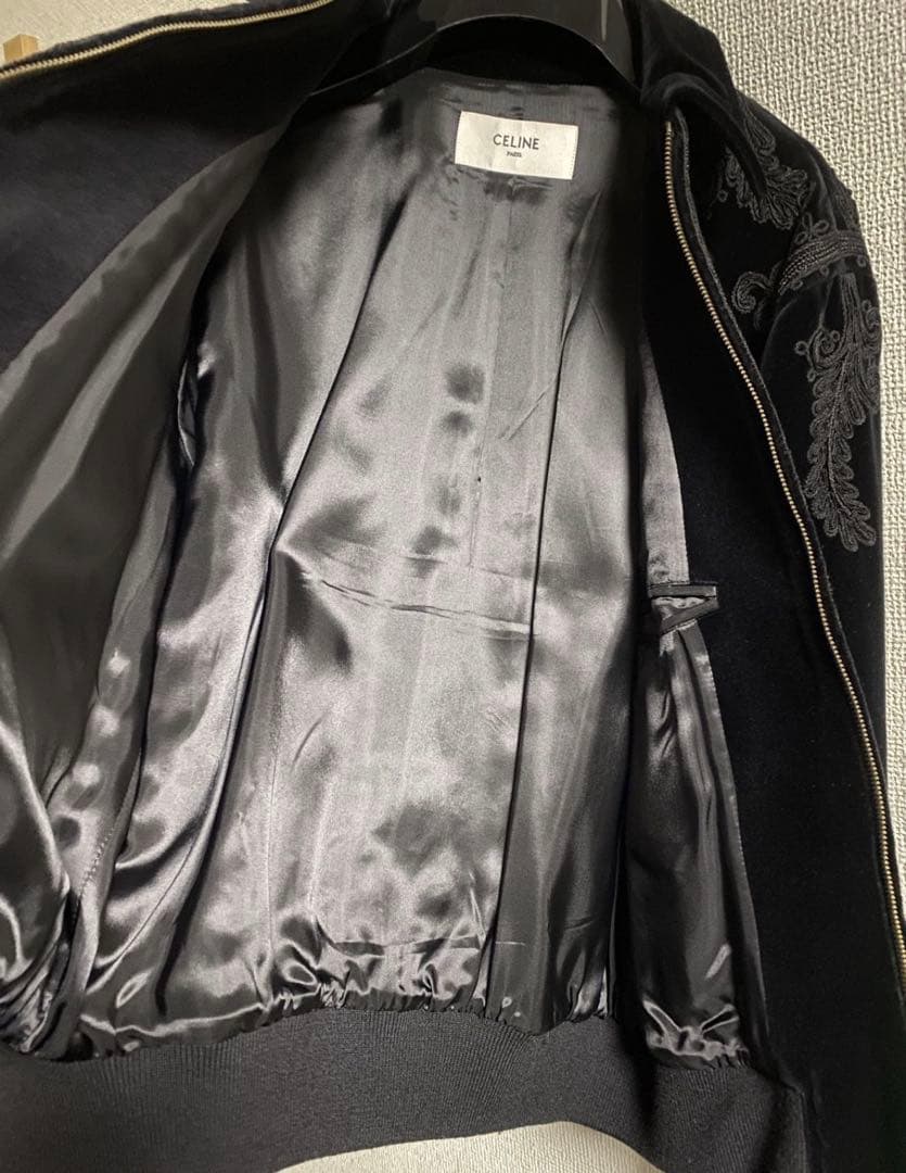 セリーヌ 20aw 刺繍ブルゾン　celine エディスリマン　ベロアジャケット