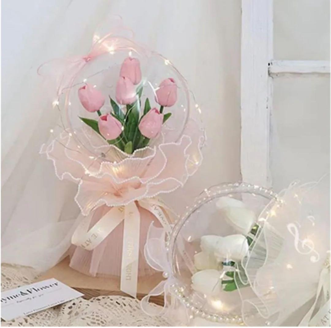 プリザーブドフラワー 　花束　観葉植物　造花　ピンク　クリスマス　インテリア