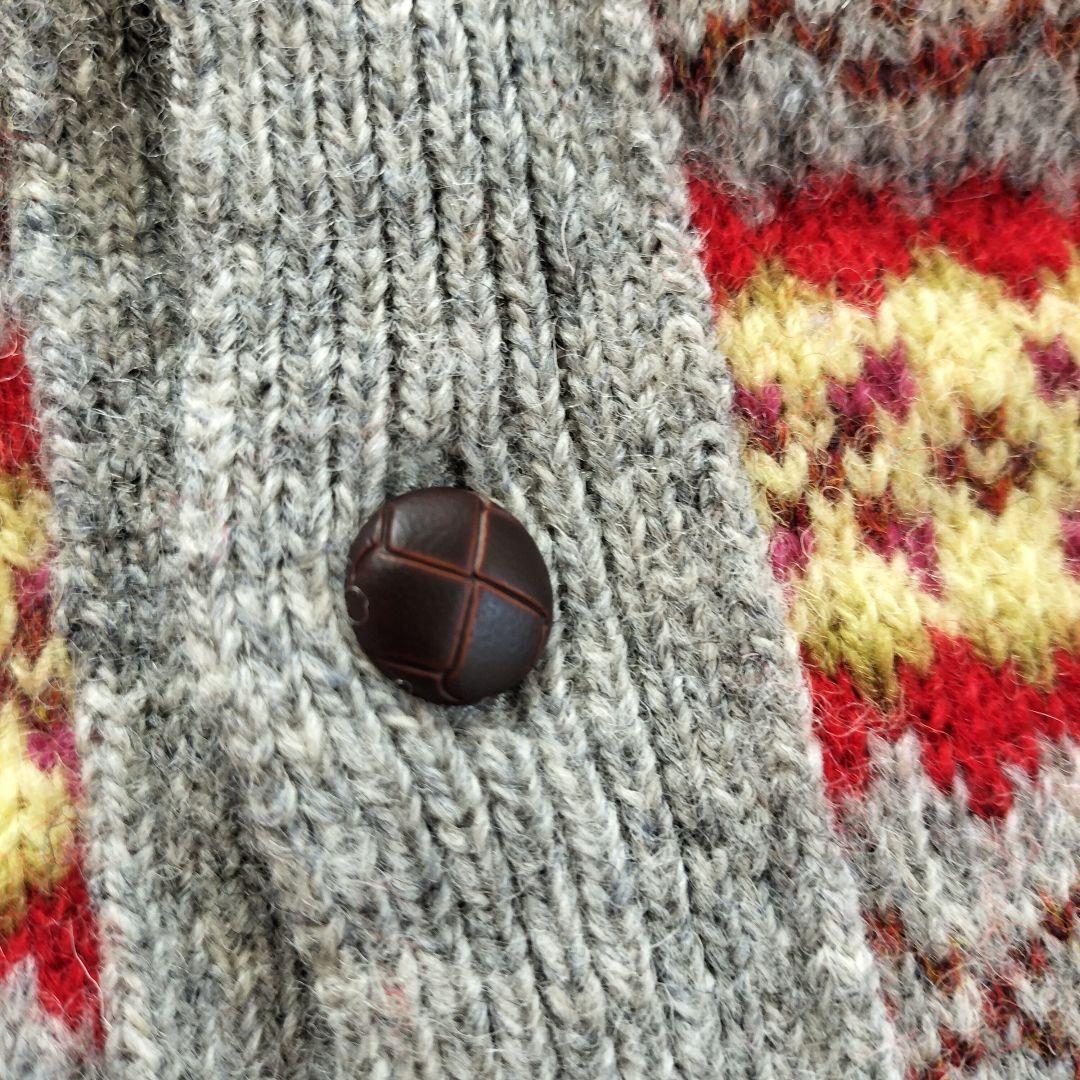 ジャミーソンズ フェアアイル ニット Vネック カーディガン グレー【Ｌ】