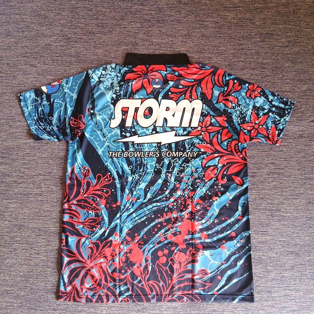 ✨新品✨ボウリングウェア　STORM　日本サイズL　ブルー　海の華