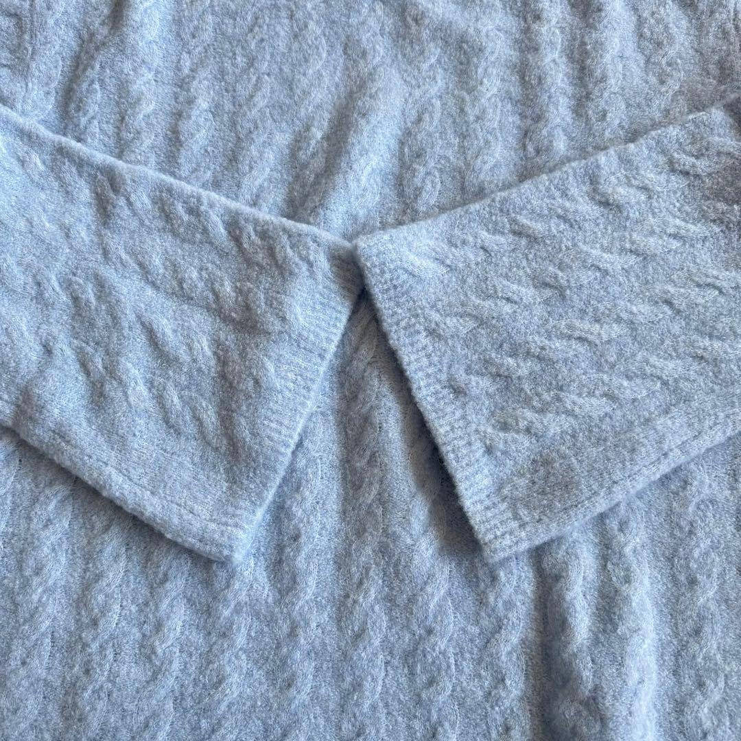 セオリーリュクス　ウール　ゆったり　ふんわり　長袖ニット　クルーネック　ブルー