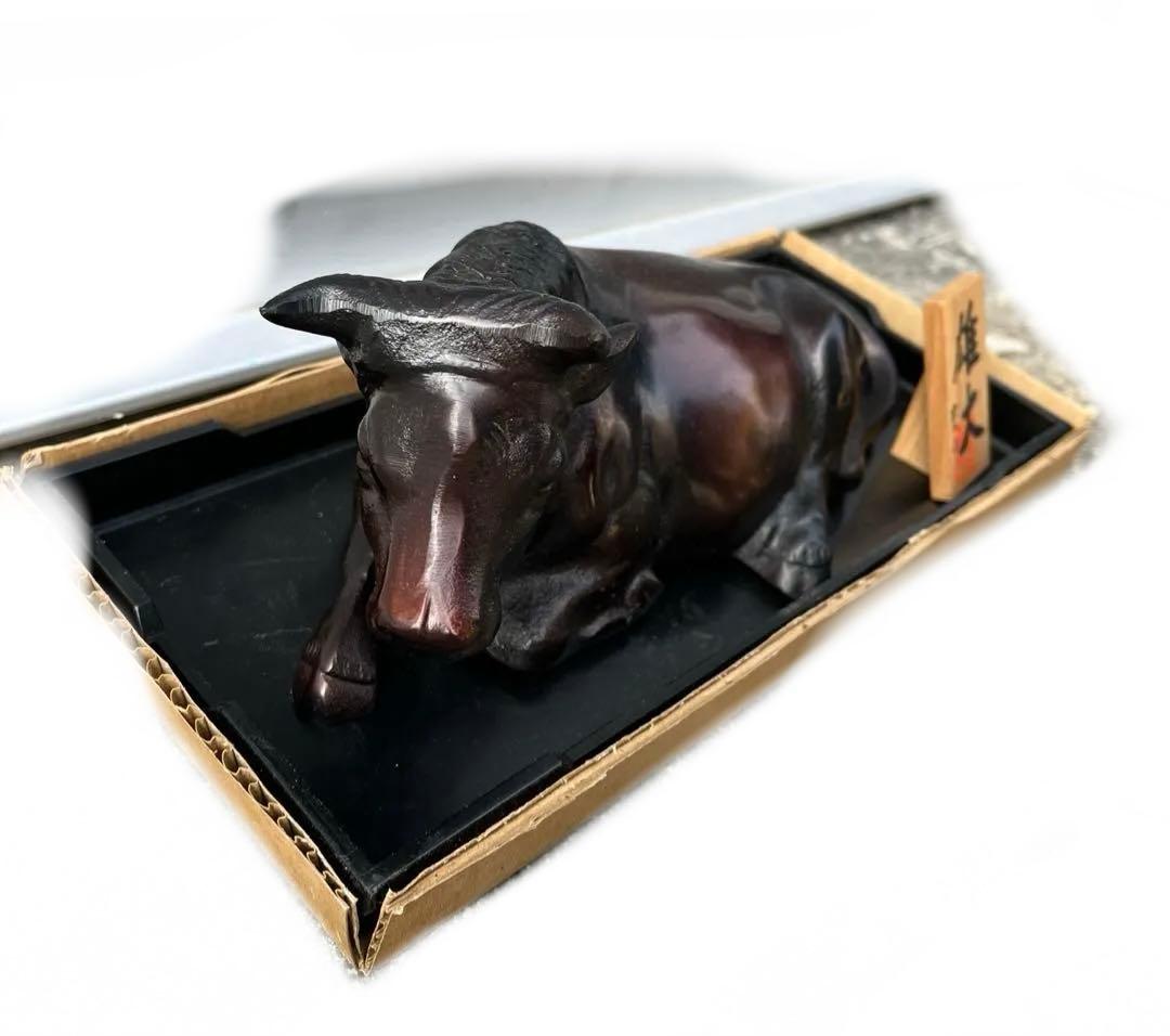 昭和レトロ 国指定伝統工芸品 佐太天神宮 高岡美術鋳物 神牛建立記念