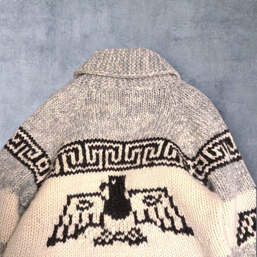 kanata カナタ カウチンニット カーディガン フルジップ イーグル　XL