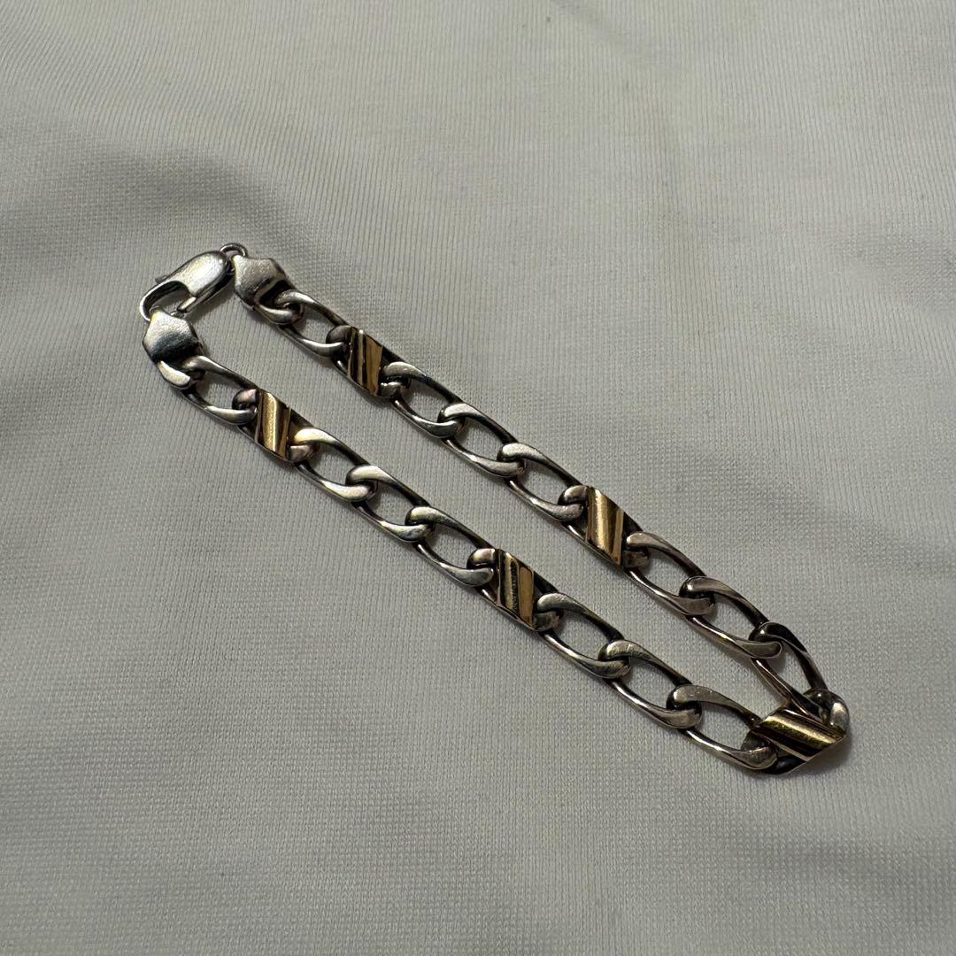 ティファニー TIFFANY フィガロチェーン ブレスレット SV YG コンビ