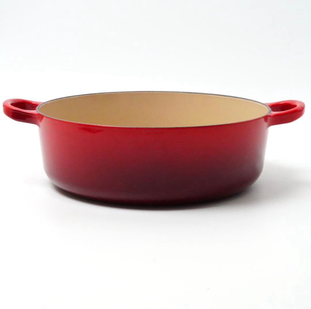【美品】LE CREUSET　ココット ジャポネーズ チェリーレッド　24cm