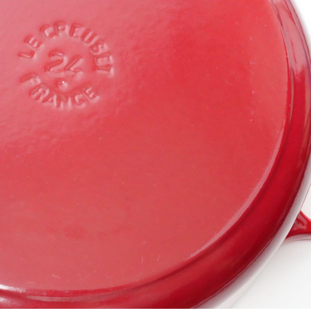【美品】LE CREUSET　ココット ジャポネーズ チェリーレッド　24cm