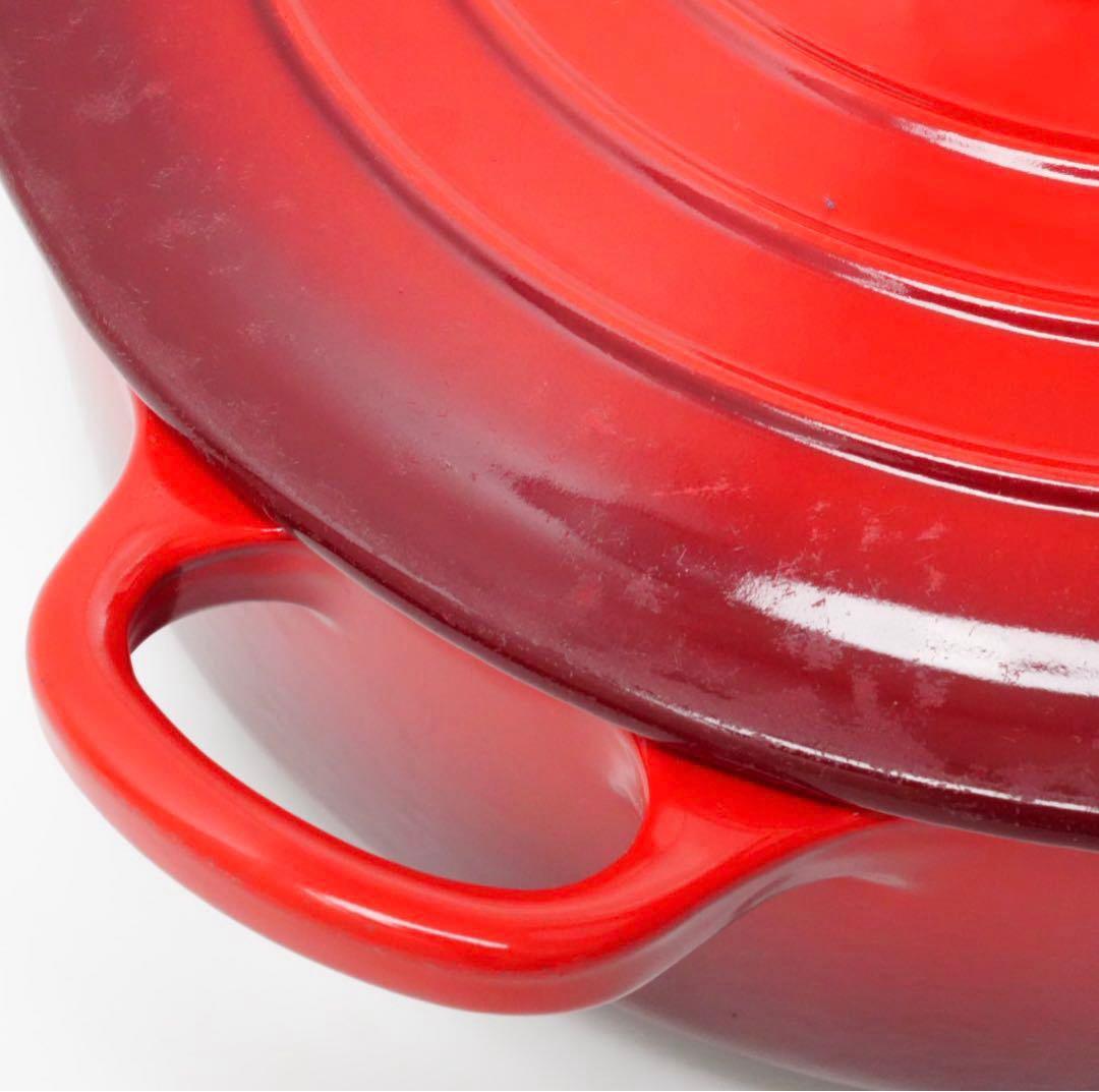 【美品】LE CREUSET　ココット ジャポネーズ チェリーレッド　24cm