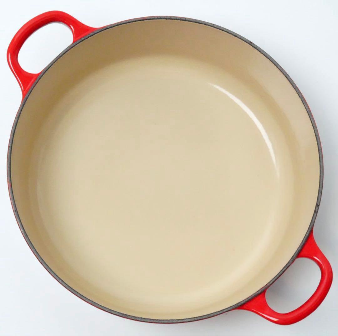 【美品】LE CREUSET　ココット ジャポネーズ チェリーレッド　24cm