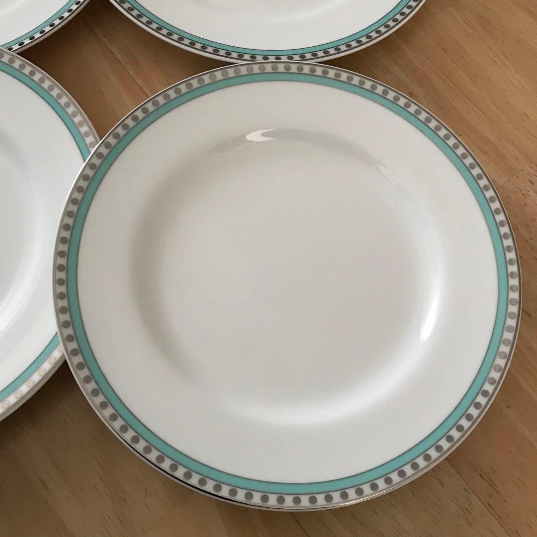 TIFFNY &Co.プラチナブルーバンド デザートプレート4枚セット