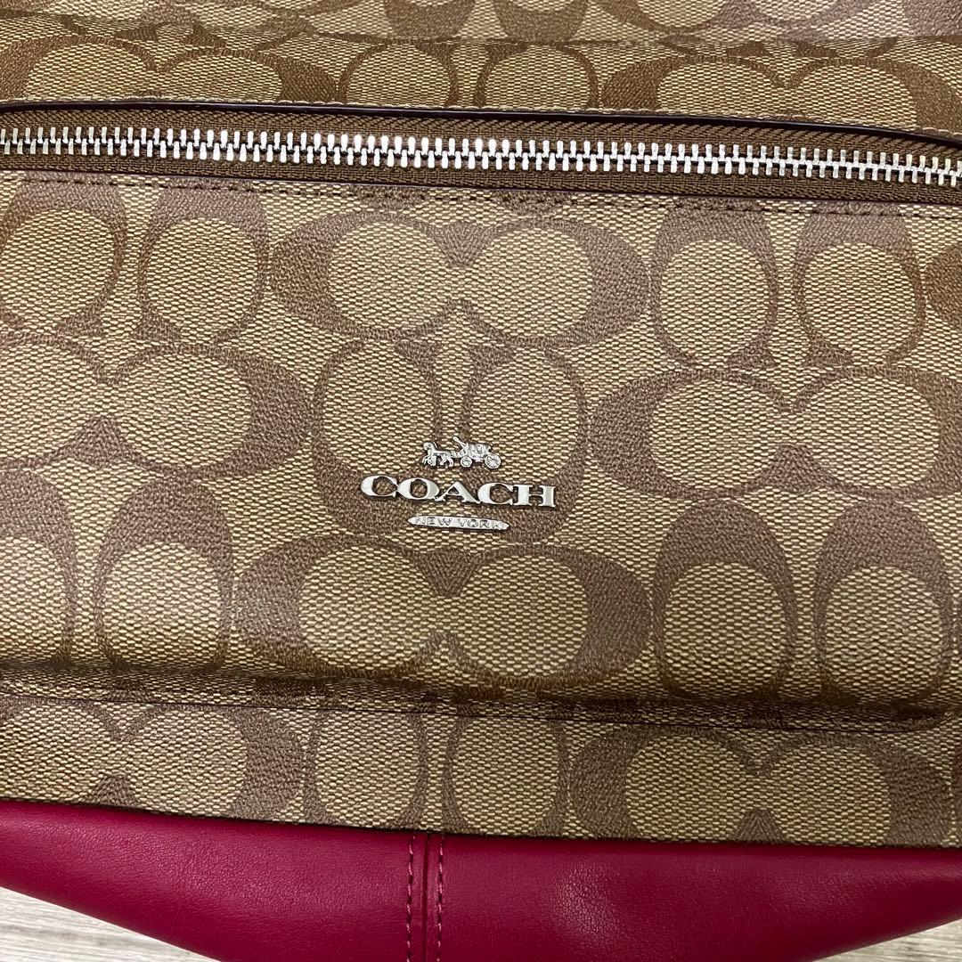 美品 COACH バックパック リュック シグネチャー ピンク