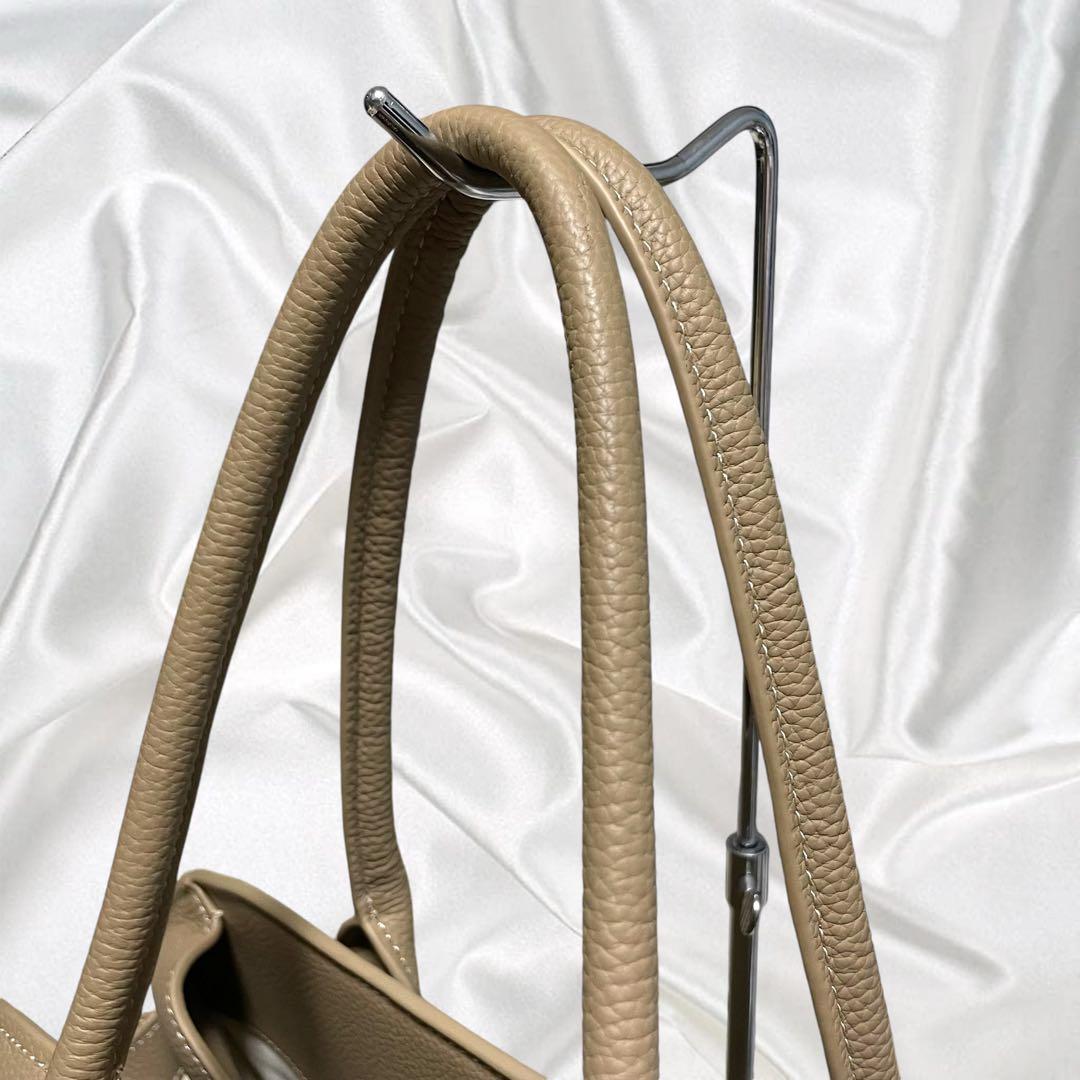 【JISTORY】未使用品 ジストリー シボ革 サイドベルトボストン グレージュ