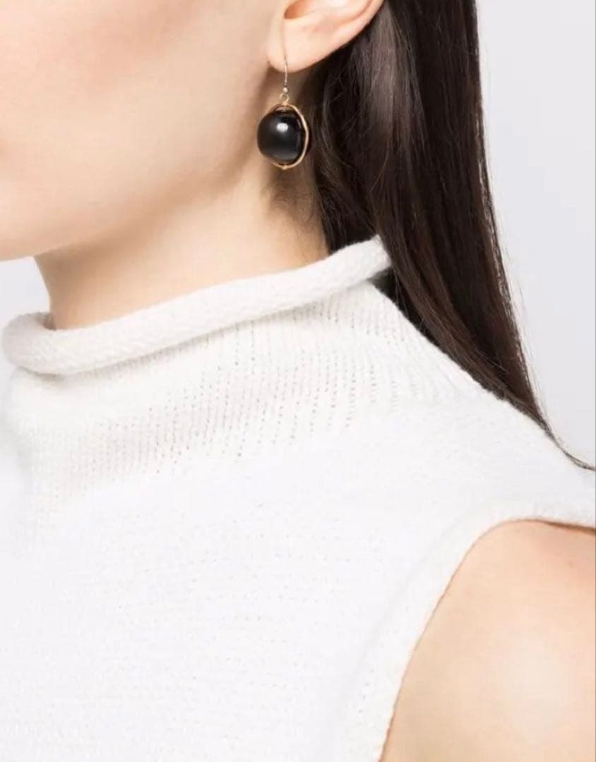 【美品】JIL SANDER ブラック ピアス