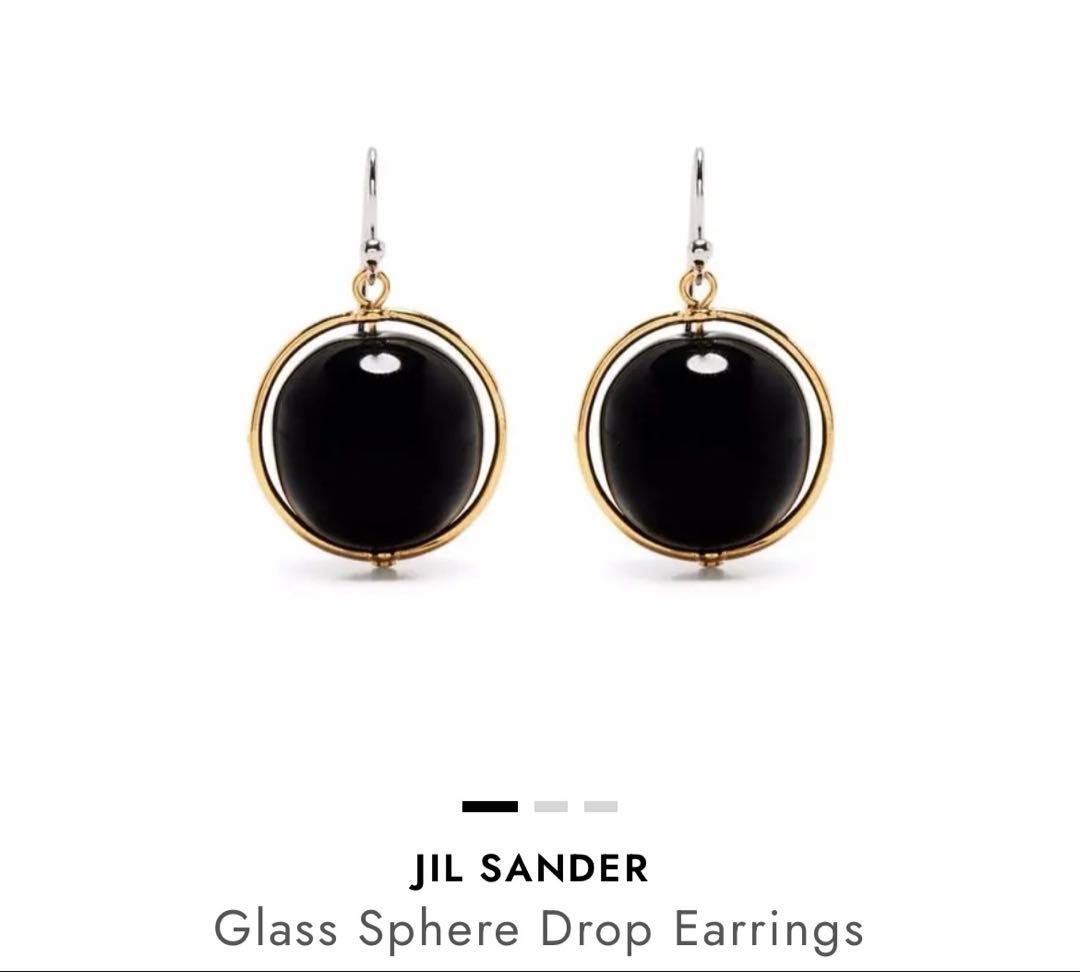 【美品】JIL SANDER ブラック ピアス