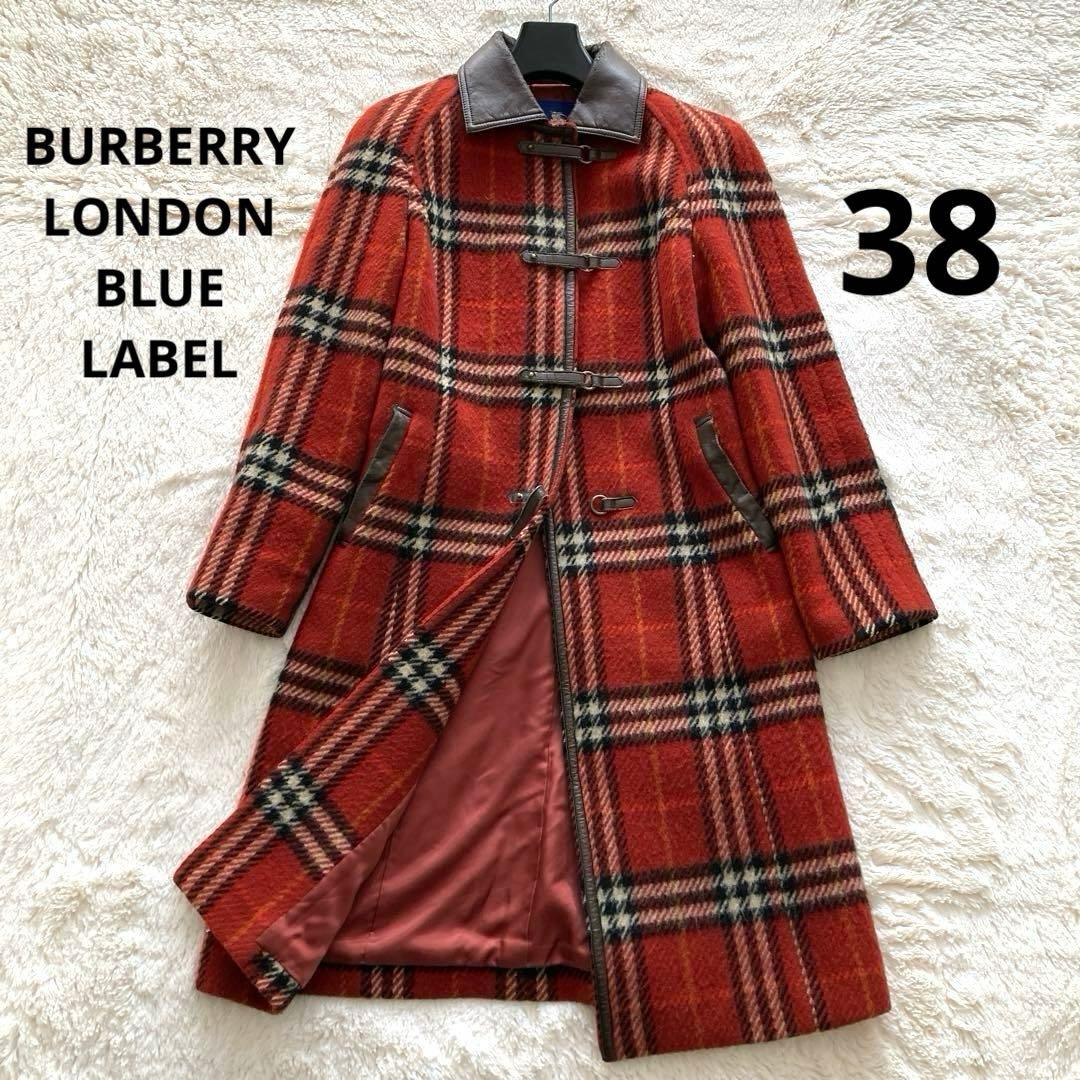 バーバリー ロンドン ブルーレーベル ノバチェック ウールロングコート