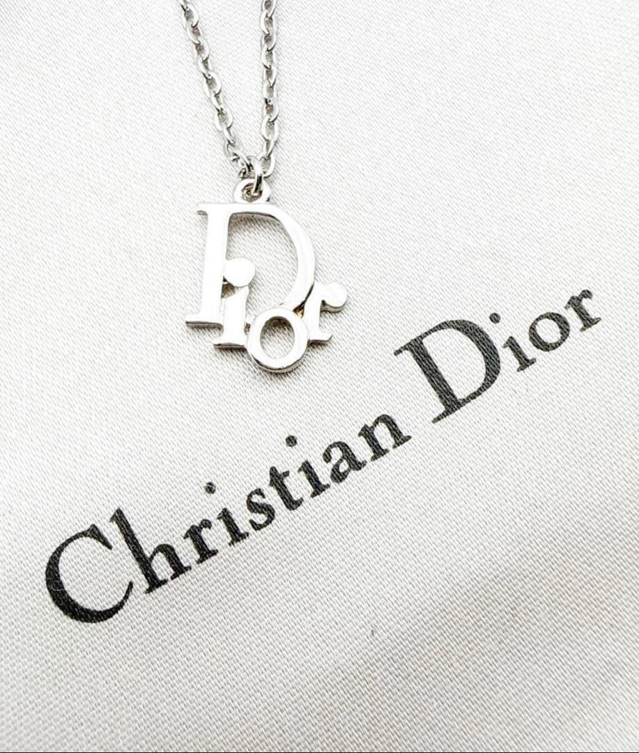 2971-1 極美品✨　Dior　ネックレス　CD ロゴ　希少　シルバー