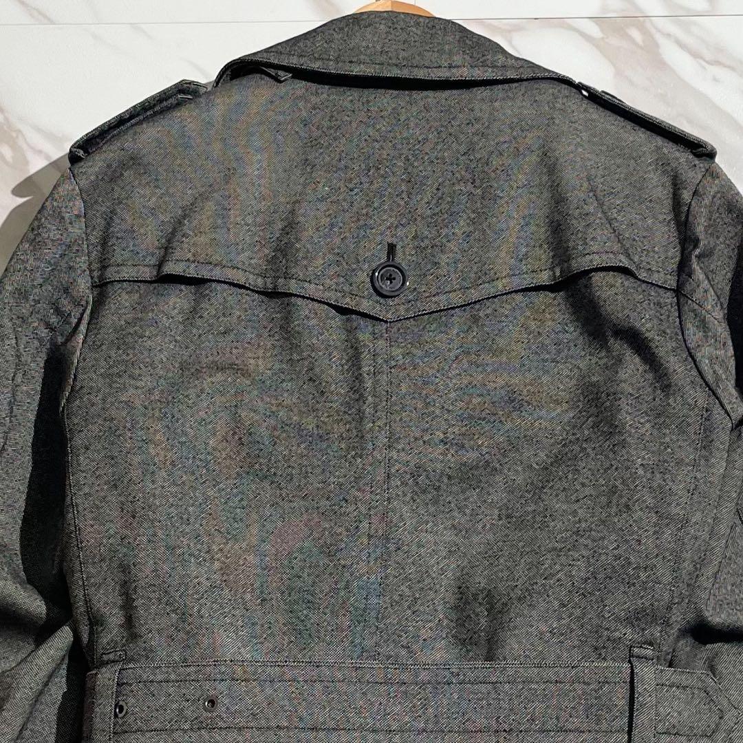 BURBERRY ブラックレーベル トレンチコート ライナー付 グレー 羊毛 M