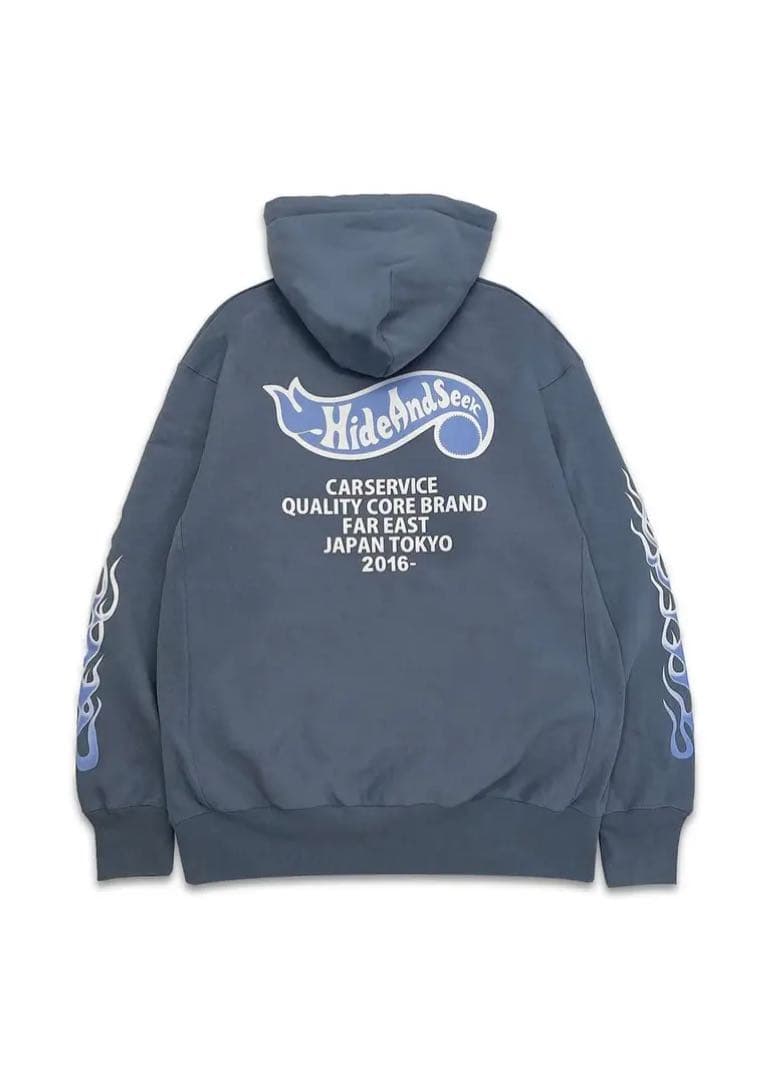 トップス HIDEANDSEEK CarService Hooded D-BLUE L