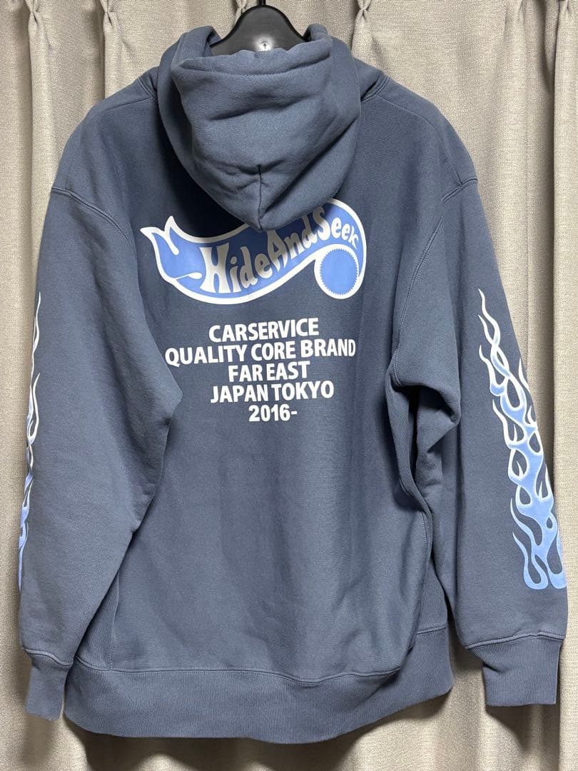 トップス HIDEANDSEEK CarService Hooded D-BLUE L