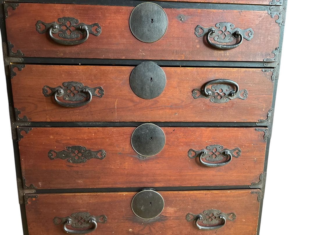 木製箪笥 引き出し昭和レトロ 古家具 5段引き出し箪笥 和箪笥 ビンテージ