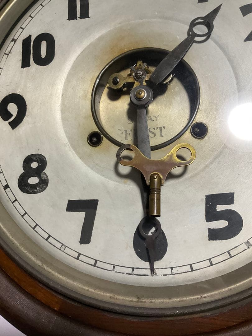 アンティーク　ゼンマイ掛時計　稼動品