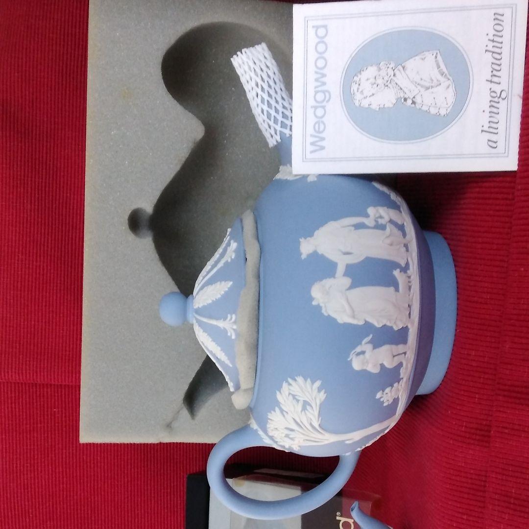 ウェッジウッドジャスパーのティーポットとミニチュアジャスパーティーポット新品