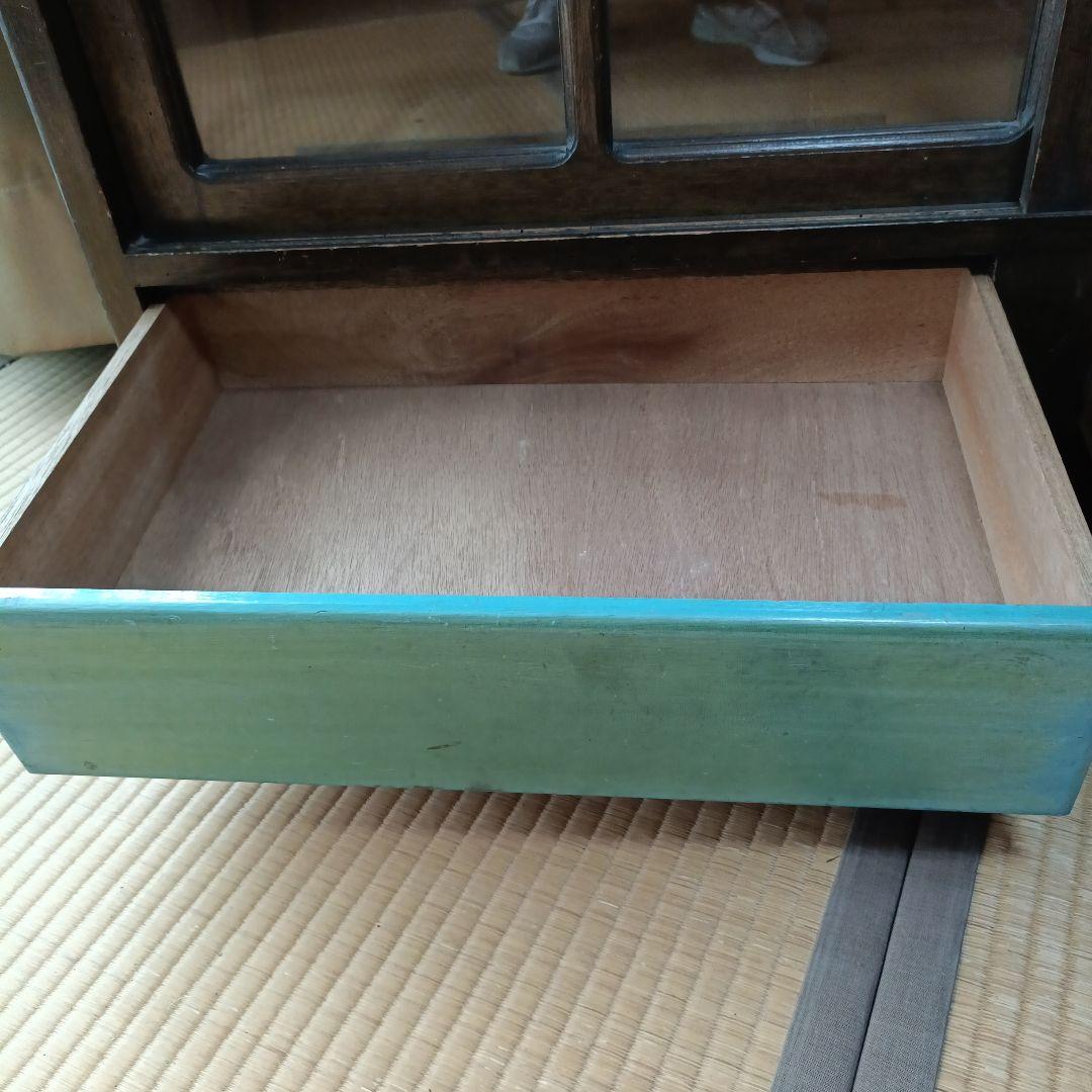 昭和レトロ　木製ディスプレイキャビネット　アンティーク