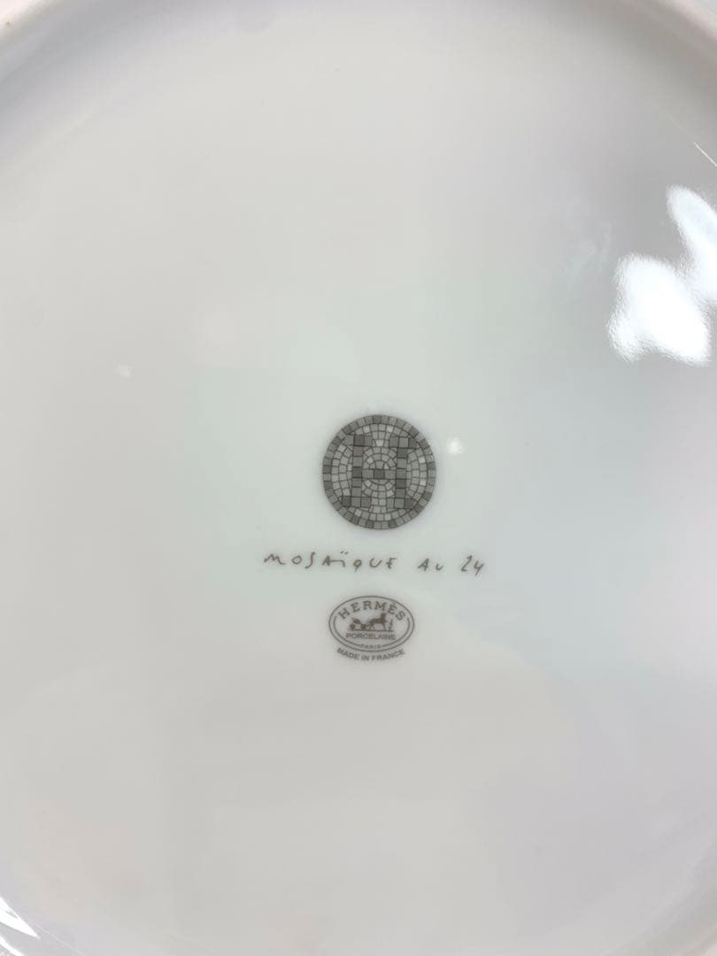 エルメス　モザイク　プラチナ　丸皿　プレート　27.5㎝　★未使用品★