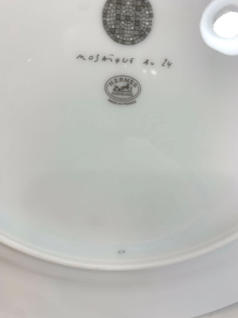 エルメス　モザイク　プラチナ　丸皿　プレート　27.5㎝　★未使用品★