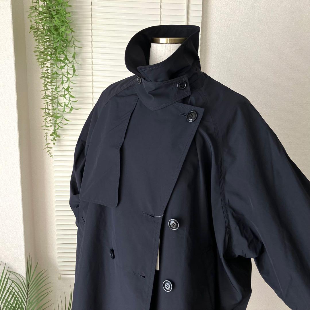 【新品】【2024SS】IENA PE/ポプリンオーバートレンチコート ネイビー