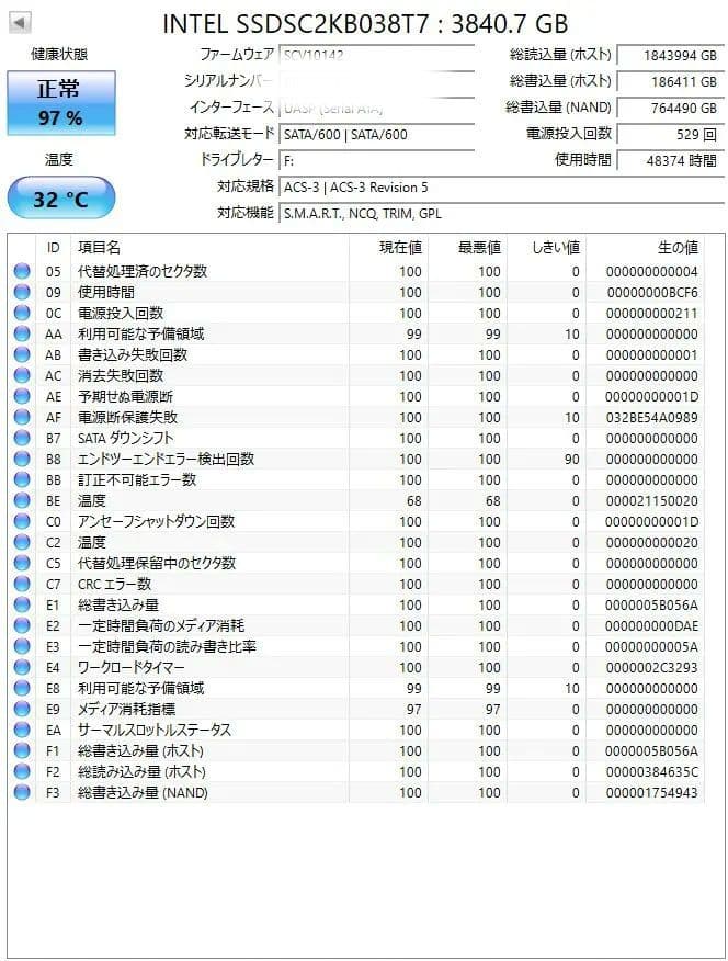 満*潮様 Intel SSD DC S4500 3.84TB