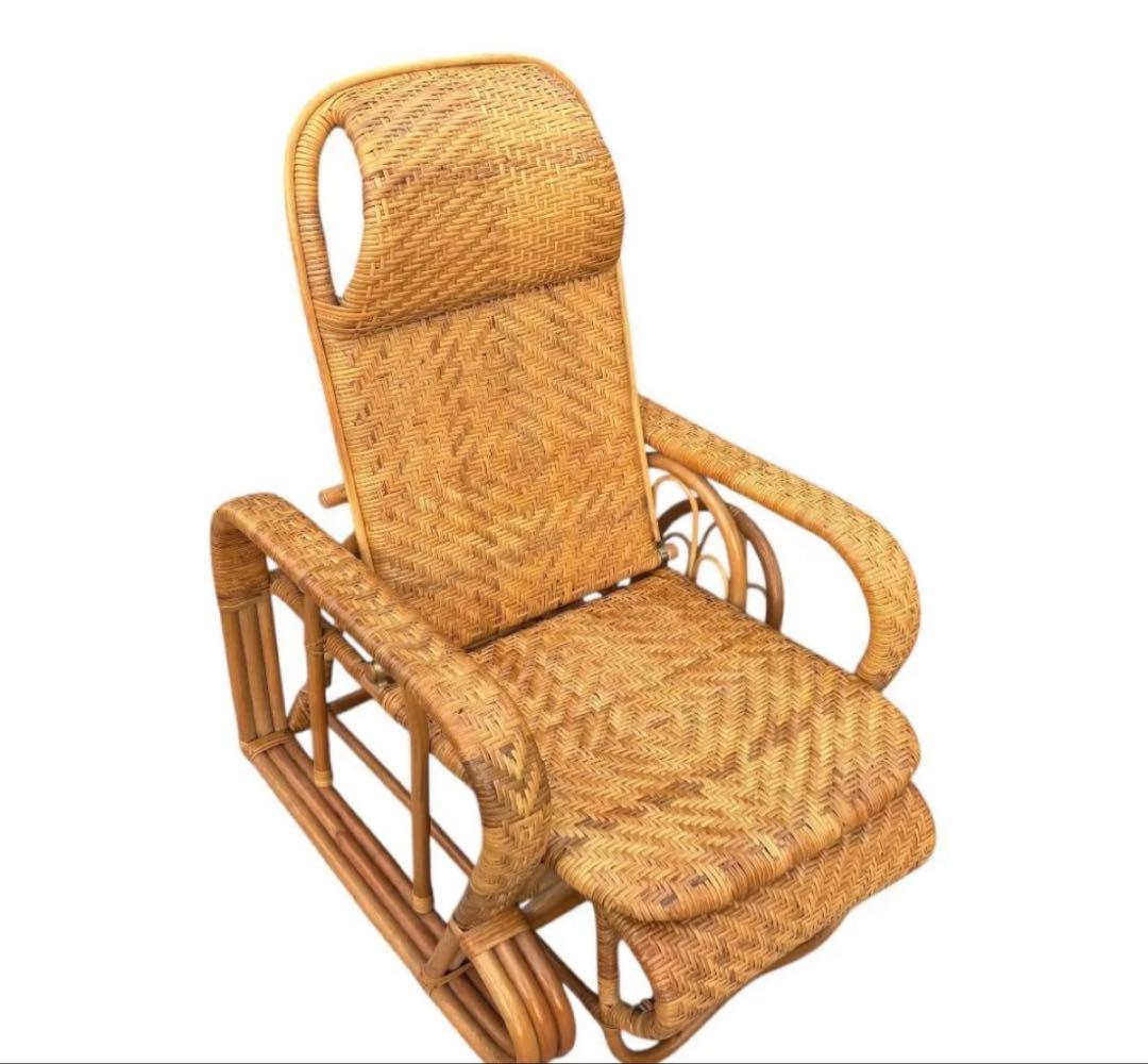 ラタン　籐　寝椅子　座椅子