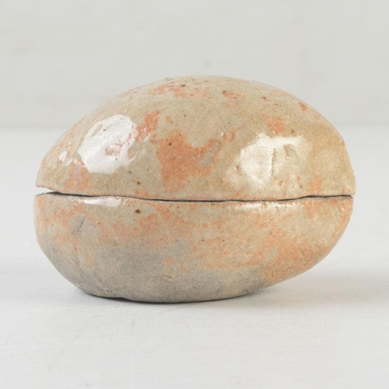 茶道具　志野焼　桃香合　時代箱付　V　9868