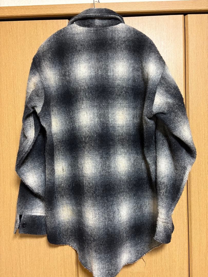美品　70s 80s メルトン　オンブレ　ウール　CPOジャケット　ブラック