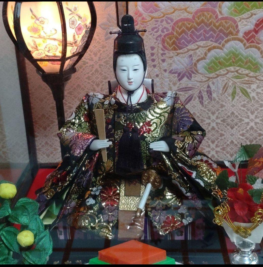 香寿作 お雛飾　親王飾り　雛人形　お雛様 ガラスケース入り