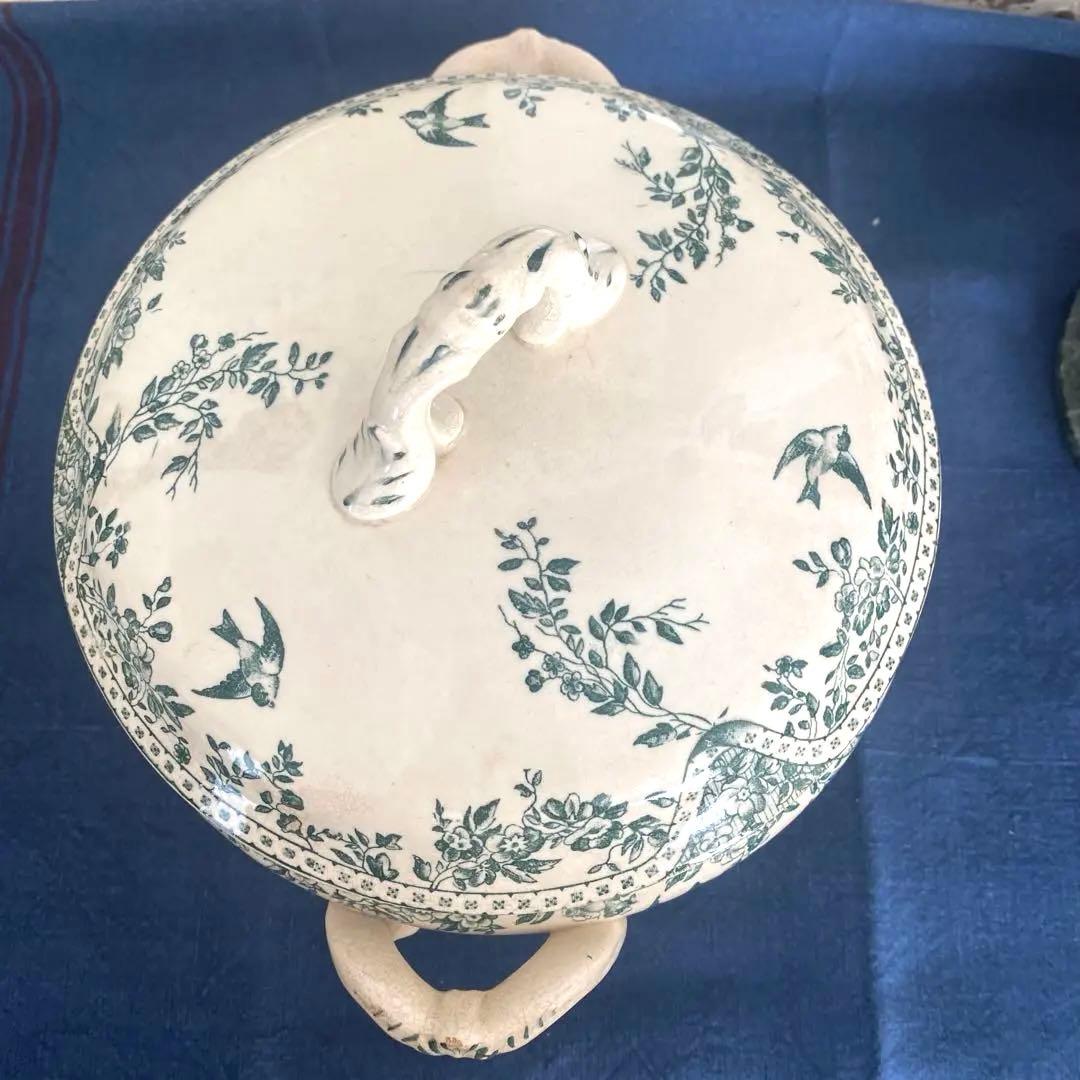 フランス アンティーク ボルドー窯 スーピエール ツバメ バード 鳥