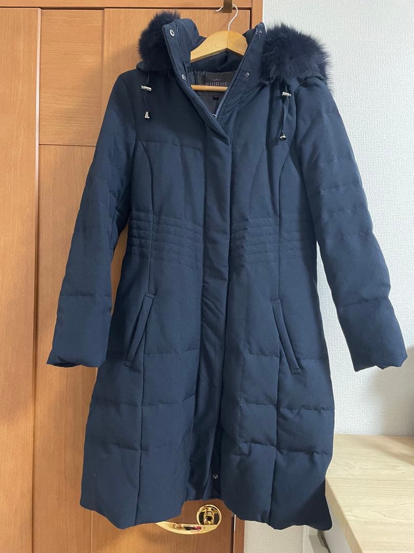 【試着のみ】ruirue boutique ロングコート ファー　M ネイビー
