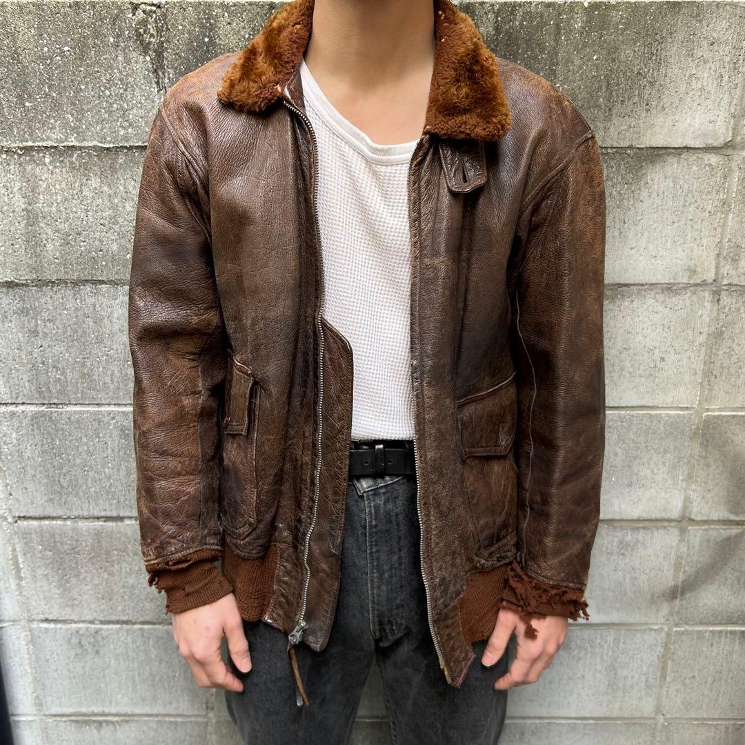 【実物】40's\"U.S.NAVY\"AN6552 G-1 flight jkt