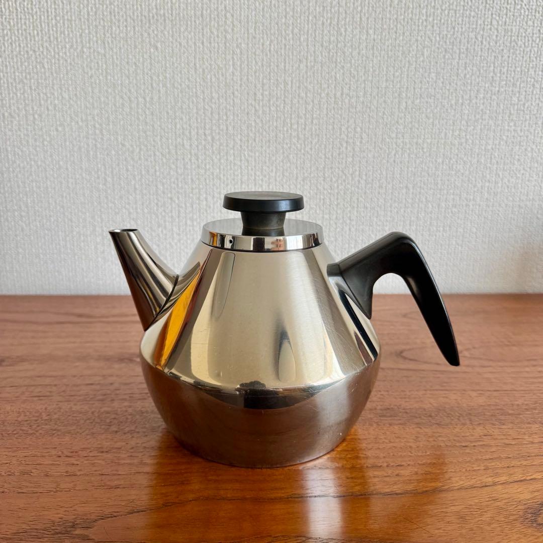 北欧ヴィンテージ　ステンレスケトル　やかん