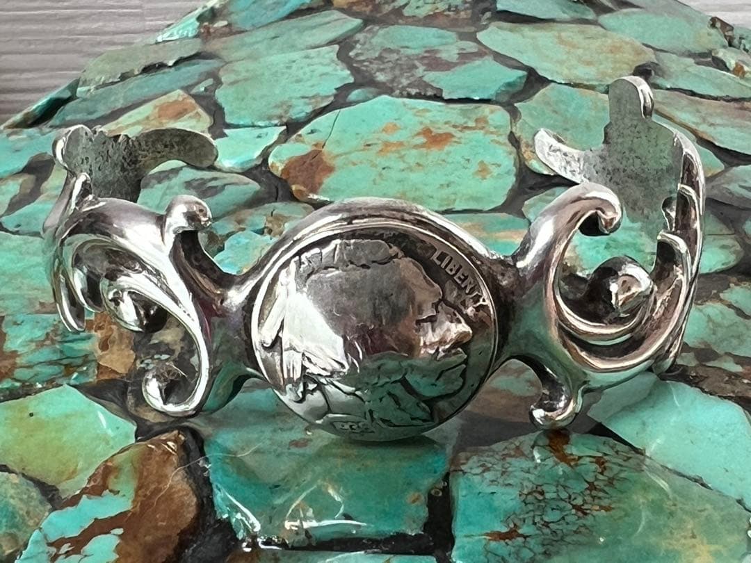 silver 925 リバティ　フローラルバングル