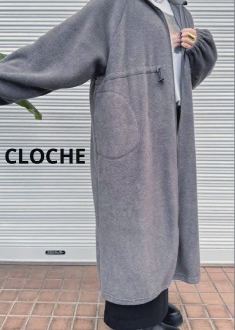 CLOCHE クロシェ フリース ロングワンピース コート ドローコード M