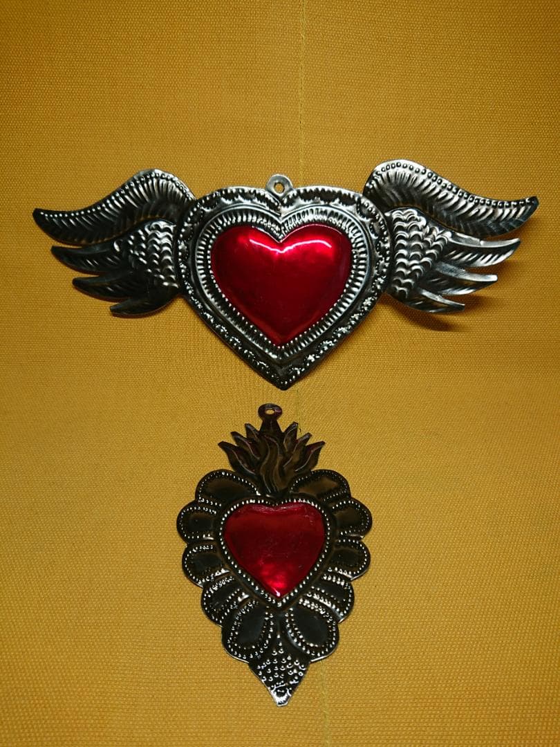 ハート　金属　オブジェ　置物　インテリア　工芸品　美術品　A1122